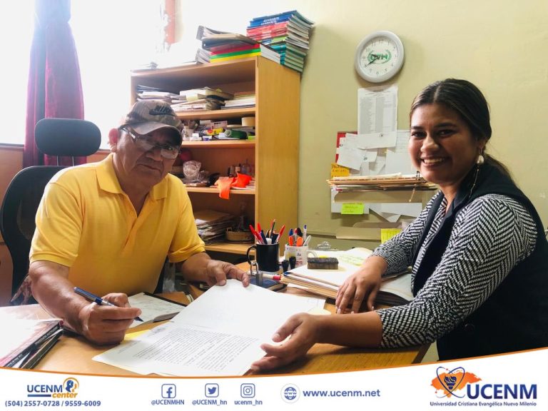 UCENM Peña Blanca suscribe convenio con el Instituto Gubernamental Técnico Manuel de Jesús Subirana de la comunidad de Río Lindo, Cortés