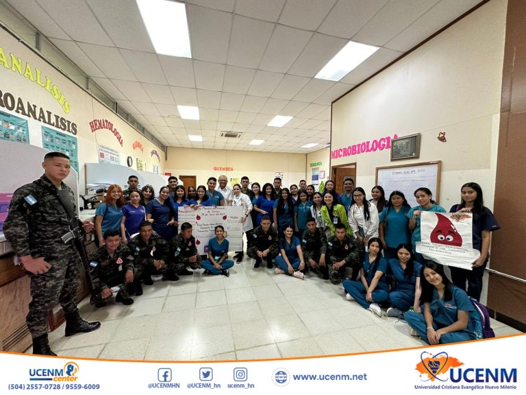 Estudiantes del Técnico en Laboratorio Clínico realizan actividad sobre la importancia de donar sangre, en el Hospital Católico Santo Hermano Pedro de Catacamas