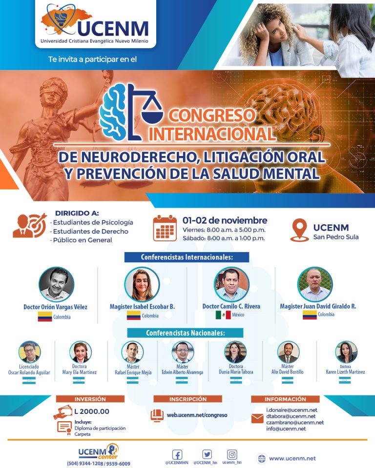 Congreso Internacional De Neuroderecho, Litigación Oral y Prevención De La Salud Mental